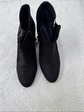 rag & bone Black Suede Pointed Ankle Booties with Side Zip